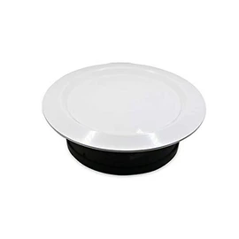 Vogueing Tool Circular Air Vent Grille Covers Ventilation Cover ABS Plastic White & Black Round Wall Vent for Home Using (Disc-150MM)