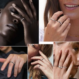 Anniversary Rings Size 7 Silver Wedding Band Women Rimgs