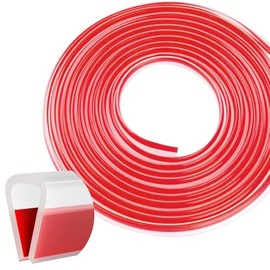 Silcone Edge Trim Self-Adhesive U Channel Silcone Edge Trim Edge Protector for Sheet Metal (Black, Fit 3/16" - L 10')