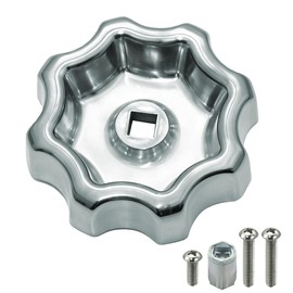 Outdoor Faucet Handle Compatible with Danco 10006 Hose Faucet, Water Spigot Handle for 8-Point & 12-Point Round Splines and 0.26/0.28/0.31/0.38 Inch Square Splines, Silver (1 Pack)