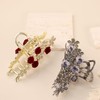 Rannyrena Flower Rhinestone Metal Hair Claw Clips for Women Camellia