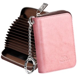 FurArt Credit Card Wallet, Zipper Card Cases Holder for Men Women, RFID Blocking, Keychain Wallet, Compact Size