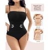 SheBuddy Women's Strapless Shapewear Triangle Bodysuit Tummy Control Seamless Sculpted