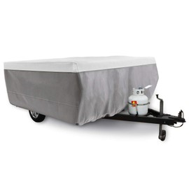 Leader Accessories Pop up Folding Camper Cover Fits up to 8'-10',White/Grey