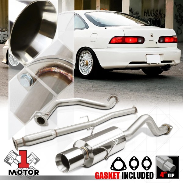 Motor-1 SS Catback Exhaust System 4"Beveled Tip Muffler for 94-01