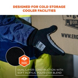 Ergodyne ProFlex 7402 Thermal Knit Cooler Gloves, Enhanced Grip, Cold Storage Work Gear