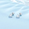 Aloluo 20G Tiny Triangle Stud Earrings for Women Silver Plated