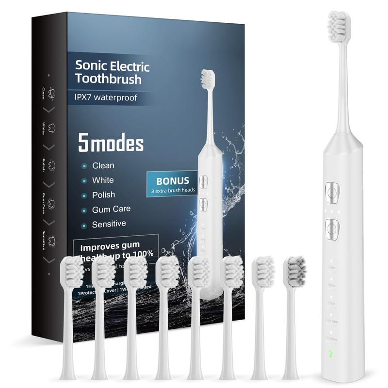 Generic Cepillo de dientes eléctrico sónico con 180 días de