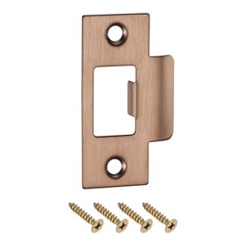 uxcell T Door Strike Plate, 70mm x 40mm 201 Stainless Steel Latch Deadbolt Strike Plate for Door Frame Door Jamb, Rose Gold