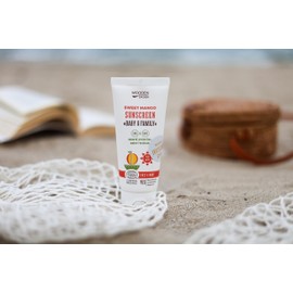 WOODEN SPOON Organic Sun Cream "Baby & Family" SPF 50 UVA and UVB Protection - Sweet Mango 150 ml