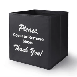 Opret Large Shoe Cover Box Black, Real Estate Agent Supplies, Disposable Shoe Cover Dispenser Box for Open House, Foldable Storage Bin