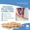 Woodpeckers Wooden Dowel Pins 5/8"x3", Fluted Pins for Woodworking and