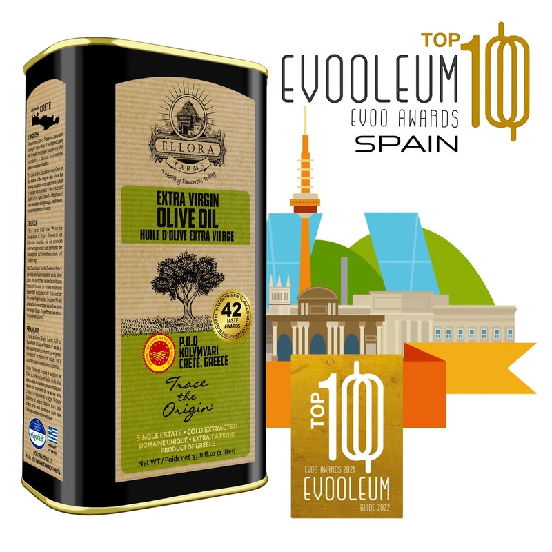 Ellora Farms, Greek Extra Virgin Olive Oil, Gold Award Winner,