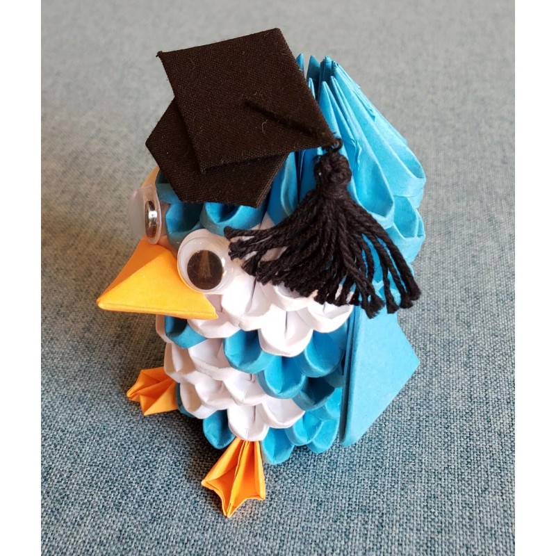 Handmade 3D Origami Penguin Scholars
