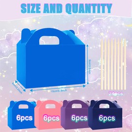 Dhseinat 24 Pack Rainbow Scratch Party Favors Gable Treat Boxes Scratch Art Boxs Scratch Gift Boxs DIY Color Your Own Gift Boxes For Birthday Party Favors for Birthday Graduation, Class Party,Activity Craft