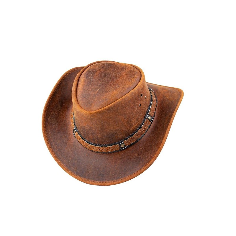 Black Jungle Aramac Leather Cowboy Hat Australia Hat, ochre