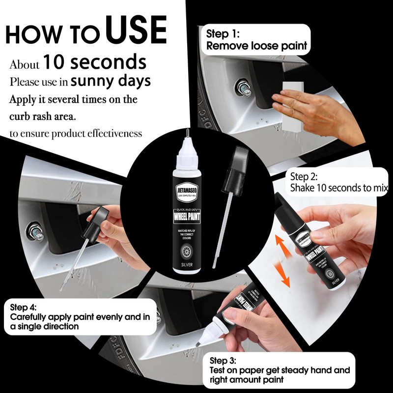 Matte Black Rim Touch Up Paint - Wheel Repair Kit