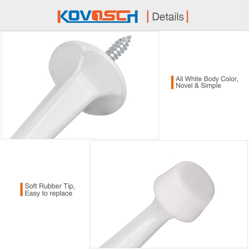 KOVOSCH 16 Pack Solid Rigid Door Stops - Heavy Duty