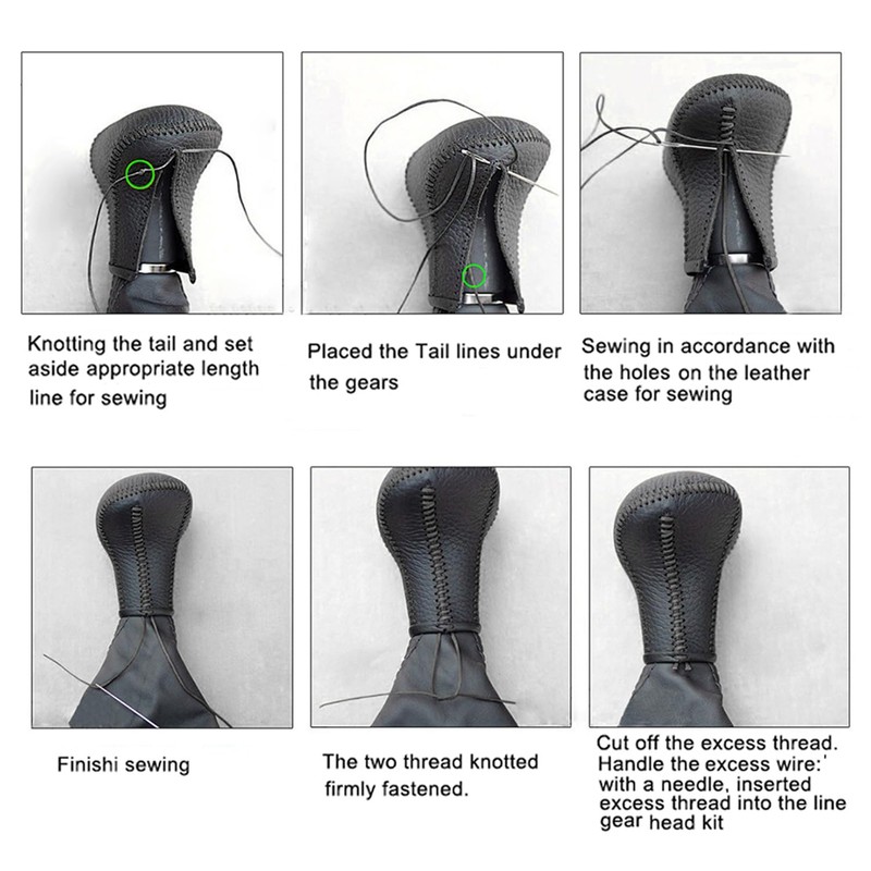 RAGBUSCLE Car Gear Stick Shifting Knobs Leather Cover Shifter Lever,