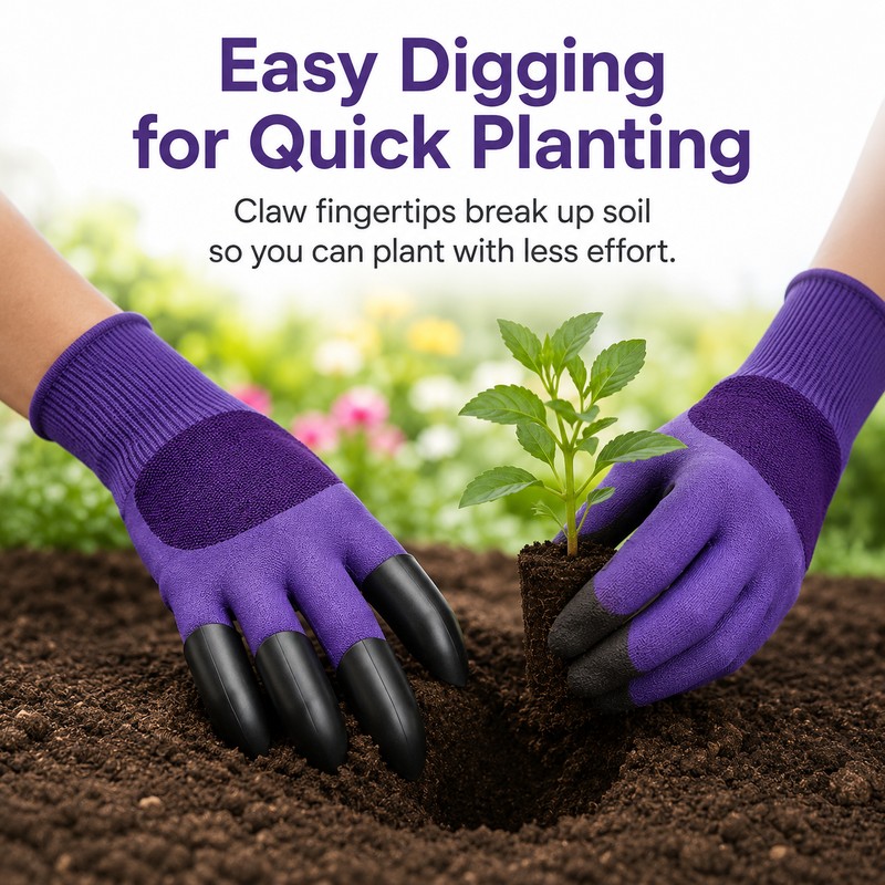Gardening Gloves with Claws for Digging & Planting – Breathable