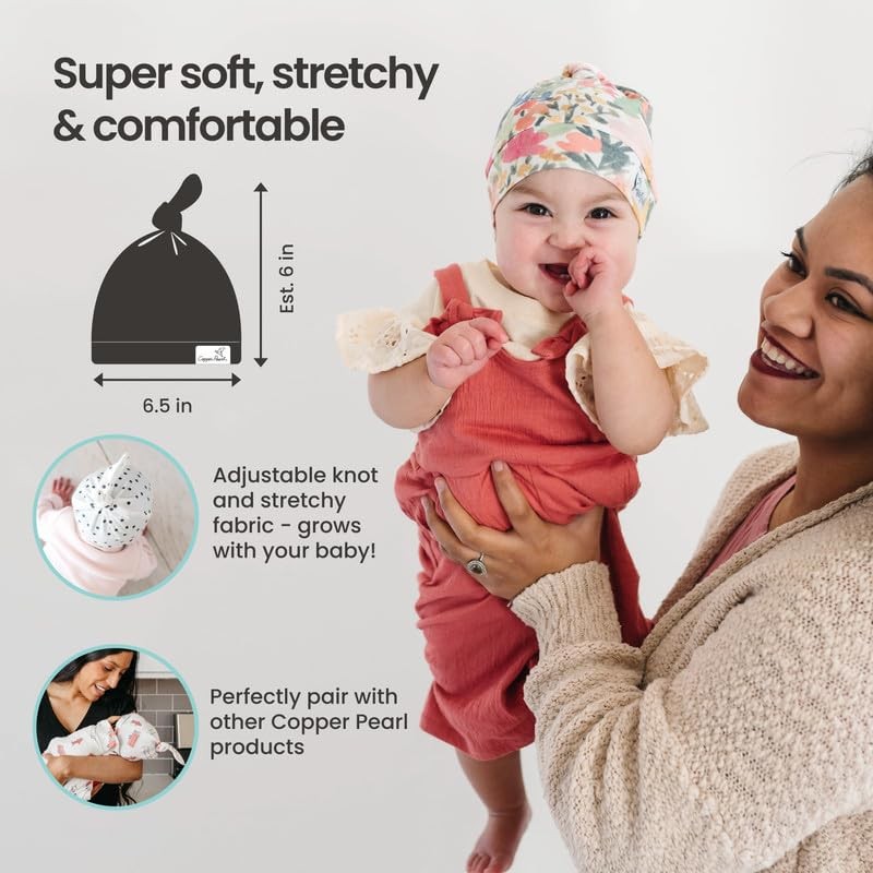 Perla de cobre, gorro de bebé con nudo elástico suave,