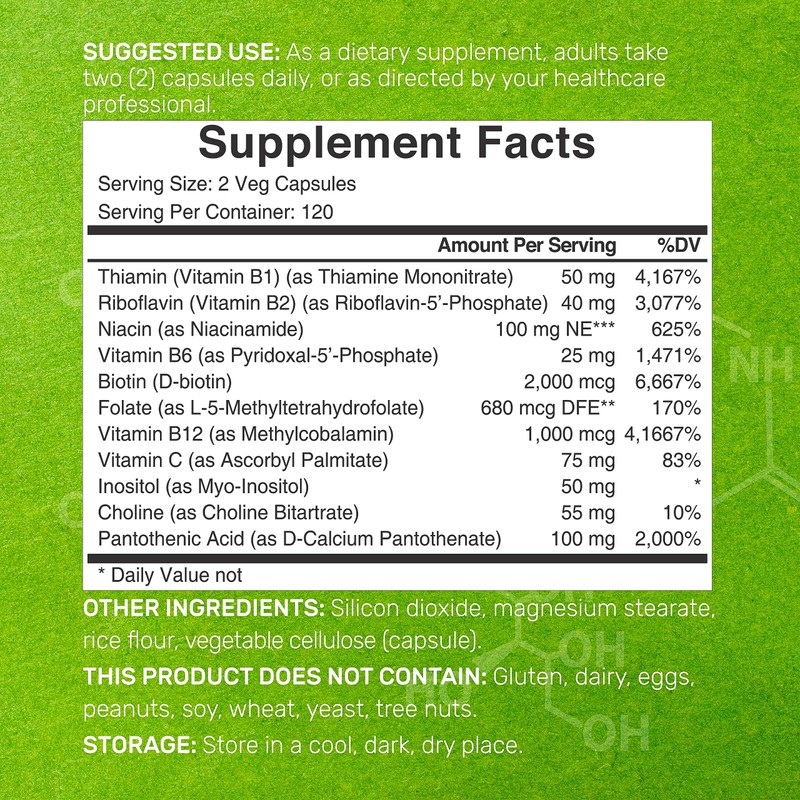 Bioactive Vitamin B Complex for Men & Women, 240 Veggie