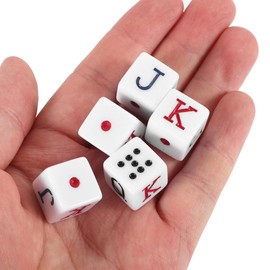 Vaguelly 5pcs 6-Sided Poker Dice Set, Acrylic Assorted Color, Ideal for Tabletop and Card Games, Fun for Ktv Pub Parties