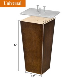AORYVIC Wood Furniture Legs 6 inch Sofa Legs Square Couch Legs Universally Applicable Replacement Legs for Ottoman, Dresser, Easy to Install, Normal Size for U.S.Made and Other Furniture