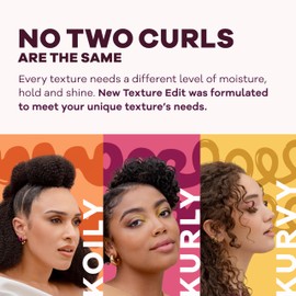 Eco Style, Texture Edit, Kurly Define Shaping Cream Gel for Type 3 curly hair - A sulfate-free medium hold curling cream to hair gel formula created with your texture in mind. 8 oz.