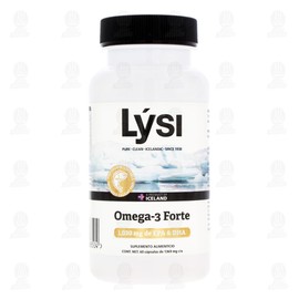 Lysi Omega 3-Forte Suplemento Alimenticio, 60 Cápsulas de 1369 mg c/u.