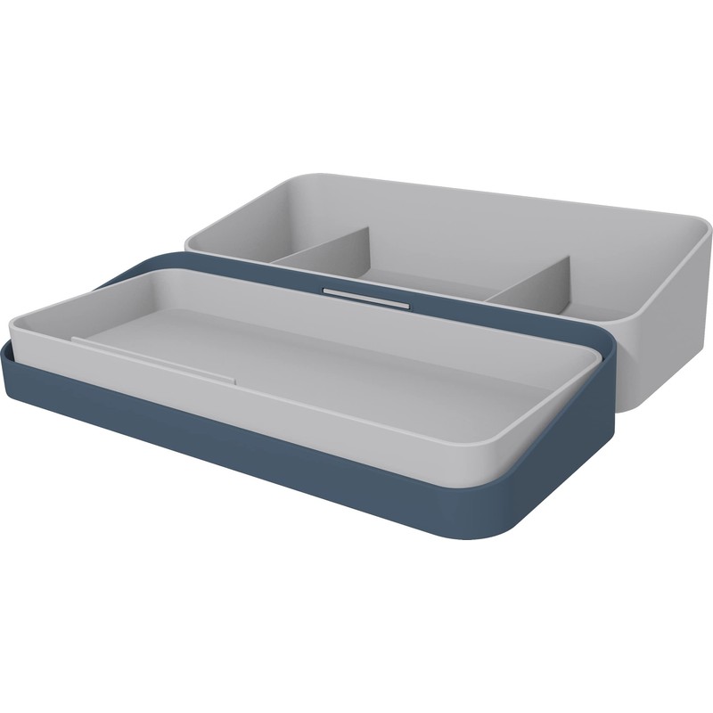 helit H6252534 Table Organiser "the Company", Desk Butler in Blue/Grey