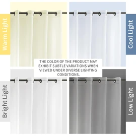 Neween Sheer White Curtains 2 Panels Set, Grommet Airy & Lightweight Elegant Window Treatments Voile Drapes with Light Filtering for Bedroom/Living Room (White, W132 x L160 cm)