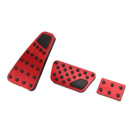 Hihaha 1 Set Automatic Foot Pedal Pads Foot Accelerator Pedal Covers for Dodge for RAM 1500 2010-2018 Aluminum Alloy Red