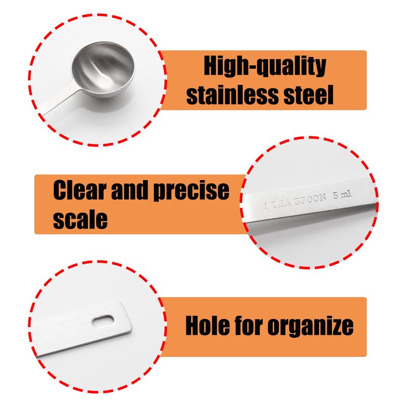 YUYUDEHM 2 PCS 1/3 Tablespoon Measuring Spoon, Stainless Steel Measuring