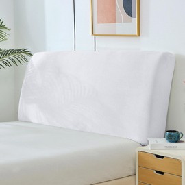 Yidaxing Bed Headboard Covers, Bed Headboard Cover, Soft Stretch Velvet Fabric, Dustproof, Dustproof Protective Cover for Upholstered Bedroom, Headboard (180-200 cm, White)