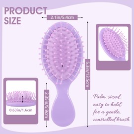 Phyyixs 24 Pack Mini Detangling Brushes - 12 Colors for Wet & Dry Hair, Compact Travel Hairbrush for Teens & Adults, Perfect for Bridesmaid Gifts, Party Favors & Stocking Stuffers