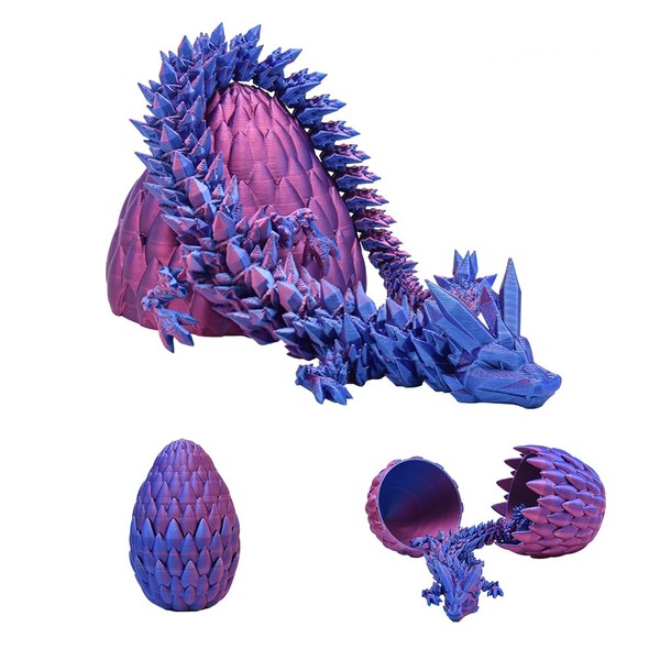 Creativity 3D Printed Dragon Eggs with Dragon Inside, 14Inch Crystal
