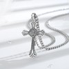 Vito 925 Sterling Silver Saint Benedict Crucifix Necklace for Women