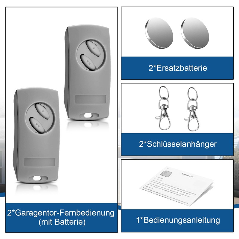 Garage Door Opener Remote Control 433.92MHz for EcoStar RSE2-433, RSC2-433,