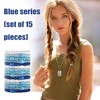 15 Pcs Hair Ties for Kknekki,Blue Elastic Hair Bands For