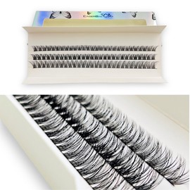 CB 2-Trays Of Clusters Lash Ribbons D-Curl Eyelash Clusters Thin Band Wispy Lashes Extremely Comfortable Lash, Natural Look Reusable DIY Extensions, 11-13-15mm Mix Trays, Style-A
