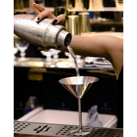 Lumian Luxury Bar Tools L0221 Bond Cup Martini, Stainless Steel, Silver, 20 cl