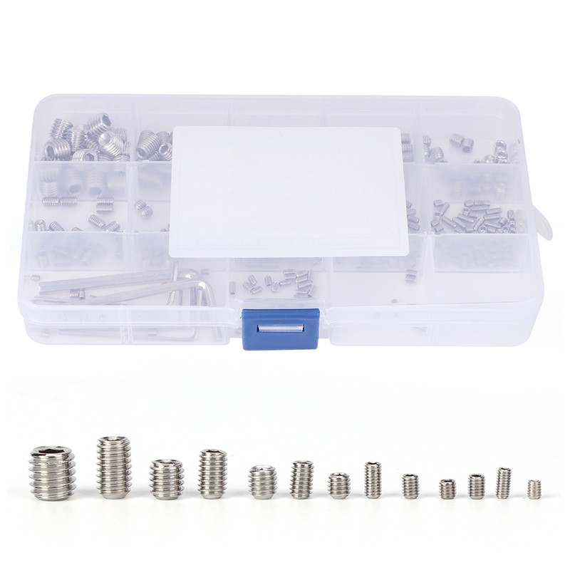340Pcs Set Screw 304 Stainless Steel End Hex Adapter Machine