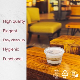 Smarty Had A Party 1250 Clear Plastic Portion Cup with Lids 5.5 oz Disposable Snack & Dessert Plastic Cups with Lids for Businesses