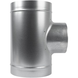 8" Inch to 6" Inch Branch T-Shape Ducting Splitter - 90 Degree Galvanized Steel 3-Way Dust Collection Fitting - Branches for Exhaust Fan - Ducting Adapter - Duct Hose Connector