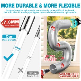 Sealegend 37-Piece 33-Feet Dryer Vent Cleaner Kit, Dryer Cleaning Tools, Omnidirectional Dryer Lint Vacuum Attachment, Dryer Vent Brush, Universal Vacuum & Dryer Adapters (Blue)