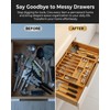 GAMYPET Expandable Bamboo Silverware Drawer Organizer – Adjustable 33" Wide