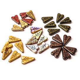 Czech Heart Leaf Bead Collection 11x16mm | Pack of 30