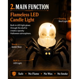 Halloween Spider Eyeball LED Tealight for Spooky Decor – Flameless Battery Light for Tables, Gardens, Bars & Haunted Houses