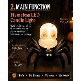 Halloween Spider Eyeball LED Tealight for Spooky Decor – Flameless Battery Light for Tables, Gardens, Bars & Haunted Houses